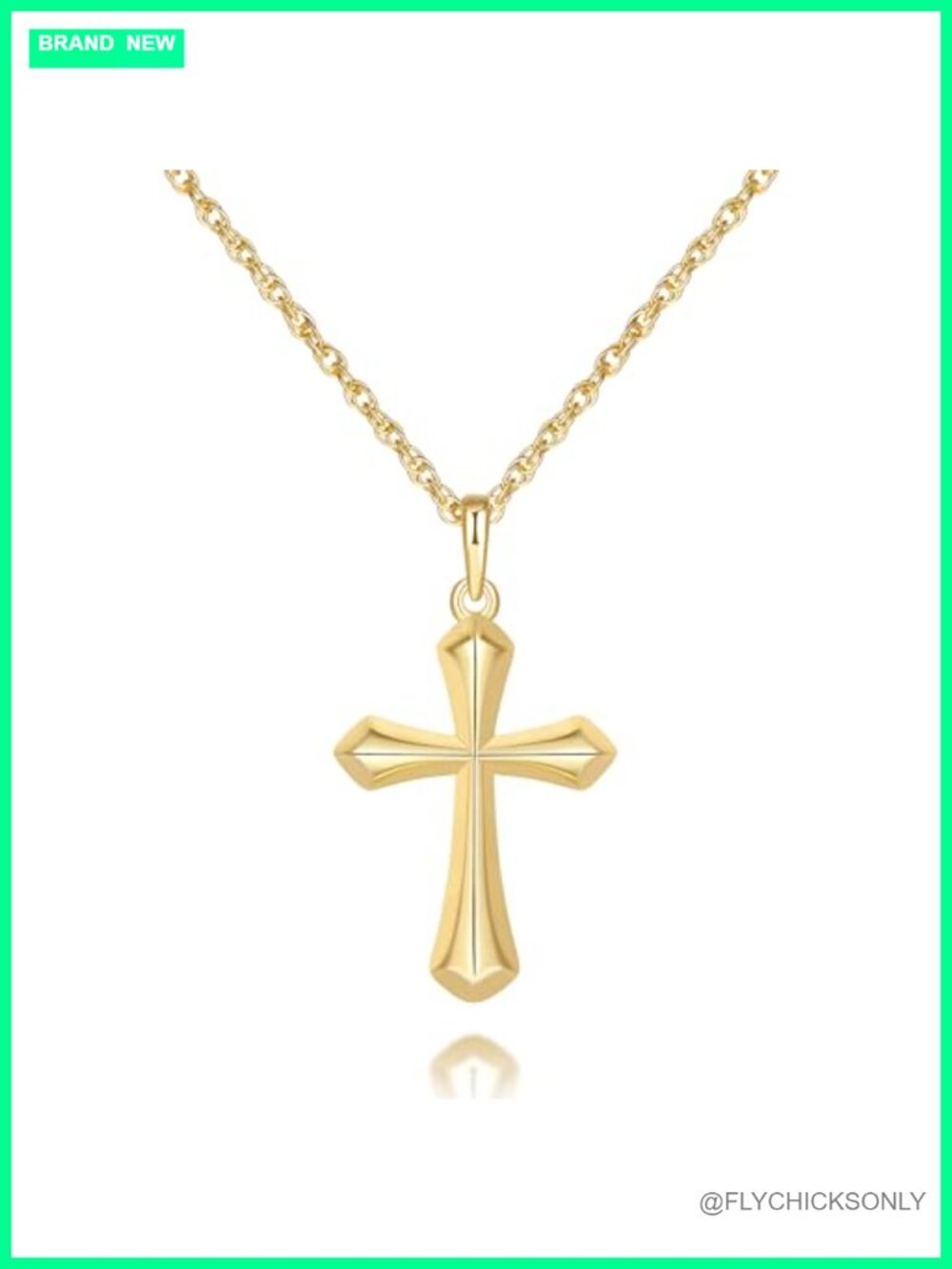 14K Gold Plated Cross Pendant Necklace Singapore Chain Everyday Wear